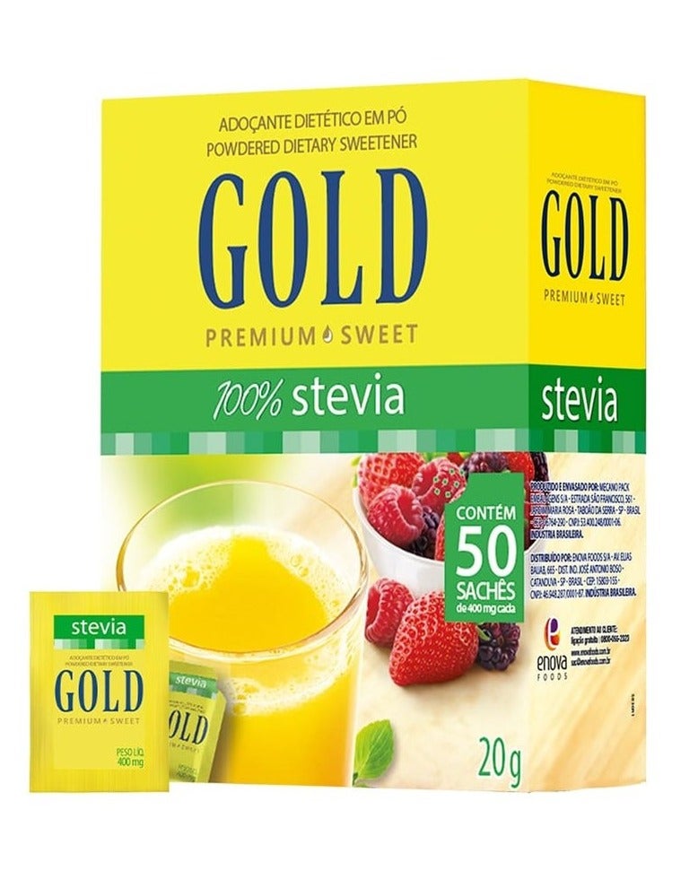 Gold Premium Stevia Powder Diet Sweetener (50 Sachets) - Image 1