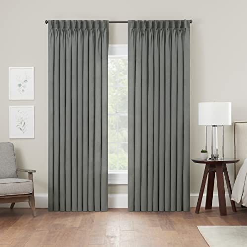 Waverly Serendipity Pinch Pleat Light-Filtering Window Panel, 50" X 95", Gray - Image 2