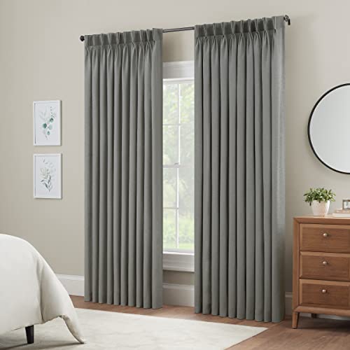 Waverly Serendipity Pinch Pleat Light-Filtering Window Panel, 50" X 95", Gray - Image 1