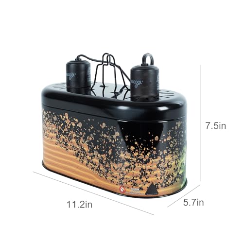WACOOL Reptile Dome Light Dual Fixture for 2 Reptile Light Bulbs, Optical Reflector Lampshade for Tropical Desert Reptile Heat Lamp UVB Light Dual Combo Kit with 2 Indenpent Switches - Image 3