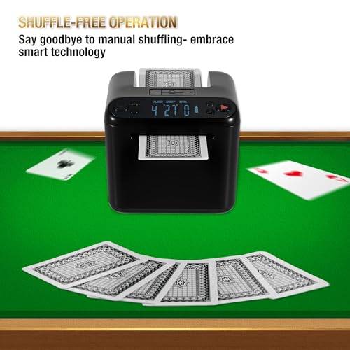 VQP Automatic Card Dealer Machine 123 Deck Playing Cards Dealer Rechargeable 180 360 Rotating Robot Card Dealing Machine for Uno Phase 10 Five Crowns Casino Poker Games Texas Holdem Mode - Image 5