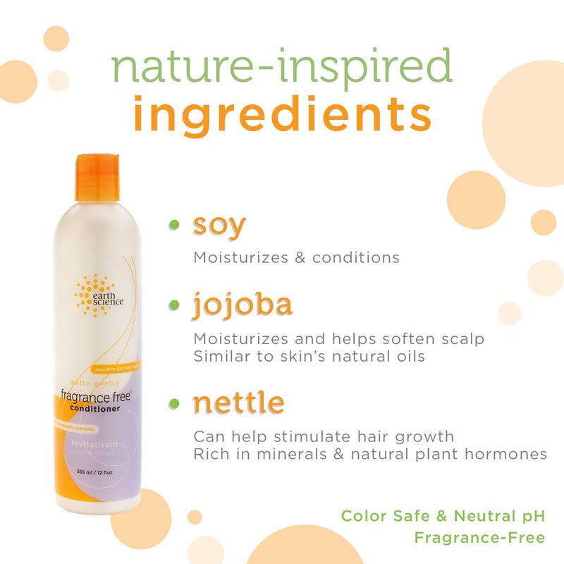 EARTH SCIENCE - Extra Gentle Fragrance Free Conditioner for Sensitive Hair and Scalp (12 oz.) - Image 1