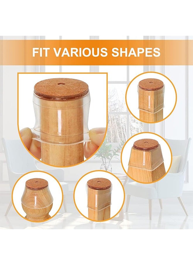 Generic - Chair Leg Protector, Floor Protector, for Hardwood Floors Felt Furniture Pads Silicone Caps Clear, Protecting Floors from Scratches and Noise 24 pcs - Image 1