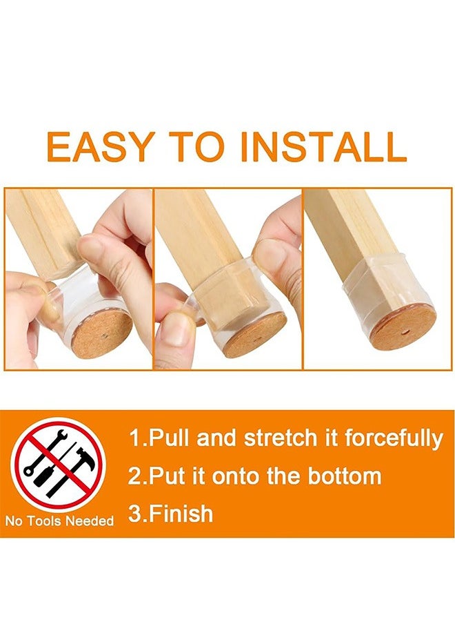 Generic - Chair Leg Protector, Floor Protector, for Hardwood Floors Felt Furniture Pads Silicone Caps Clear, Protecting Floors from Scratches and Noise 24 pcs - Image 1