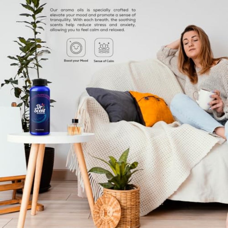 Diffuser Aroma - Ginger Lemongrass 500ml for home office use, glass bottle, amber color, long-lasting natural fragrance - Image 5