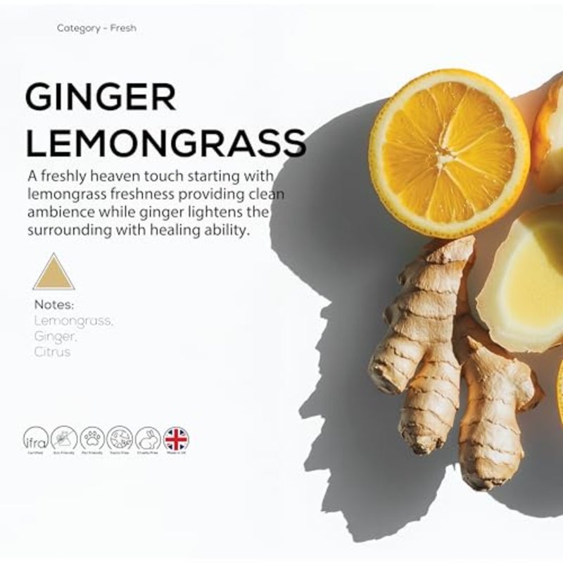 Diffuser Aroma - Ginger Lemongrass 500ml for home office use, glass bottle, amber color, long-lasting natural fragrance - Image 2