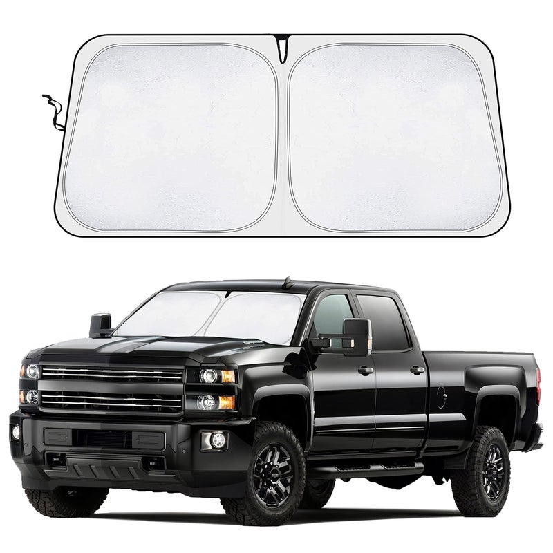 Econour Windshield Sun Shade For 2019-2025 Chevrolet/Chevy Silverado 1500 Accessories Truck (Extended Cab) Sunshade Window Sun Visor Protector Foldable Blocks Uv Rays Keep Your Car Cooler - Image 1