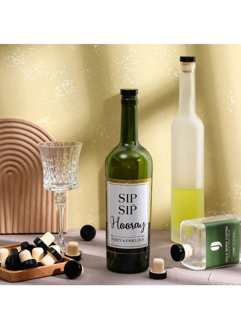KASTWAVE T-shaped Stopper Cork Wine Stopper, Bottle Stoppers Reusable Wine Bottle Stopper, Wine Corks for Wine Bottles, Stopper Sealing Plug Bottle for Wine Beer Bottles DIY Craft (Black, 24 Pieces)  - Image 2