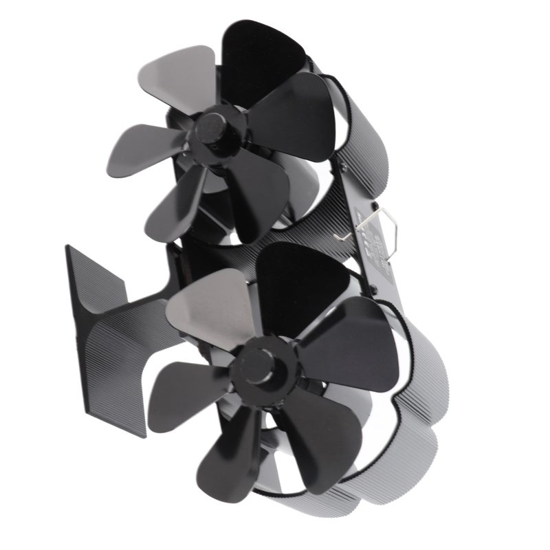 Heat Powered Stove Fan: 6 Blades Low Noise - Greater Air Volume Double Head Fan for Off-grid Home Wood Gas Fireplace Heating - Image 5
