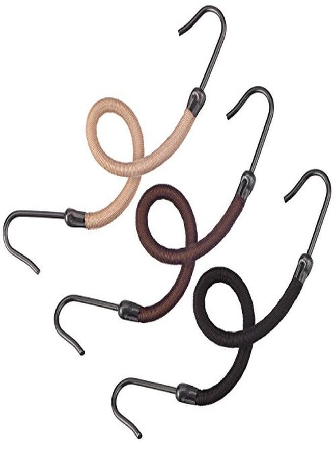 Hotop 15 Pieces Elastic Hook Hair Tie Styling Ponytail Holder Hooks Hair Cord (Black, Brown And Blonde) - Image 4