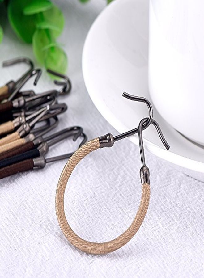 Hotop 15 Pieces Elastic Hook Hair Tie Styling Ponytail Holder Hooks Hair Cord (Black, Brown And Blonde) - Image 5
