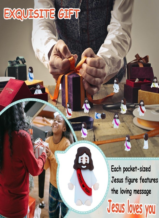 ILHSTY 32 Pcs Little Jesus Figures - Mini Rubber Jesus Toys Jesus Love You for Easter Egg Fillers Egg Hunts Religious Party Favors Gifts Hide and Seek Baptism Gifts Sunday School (Mix Color 6) - Image 4