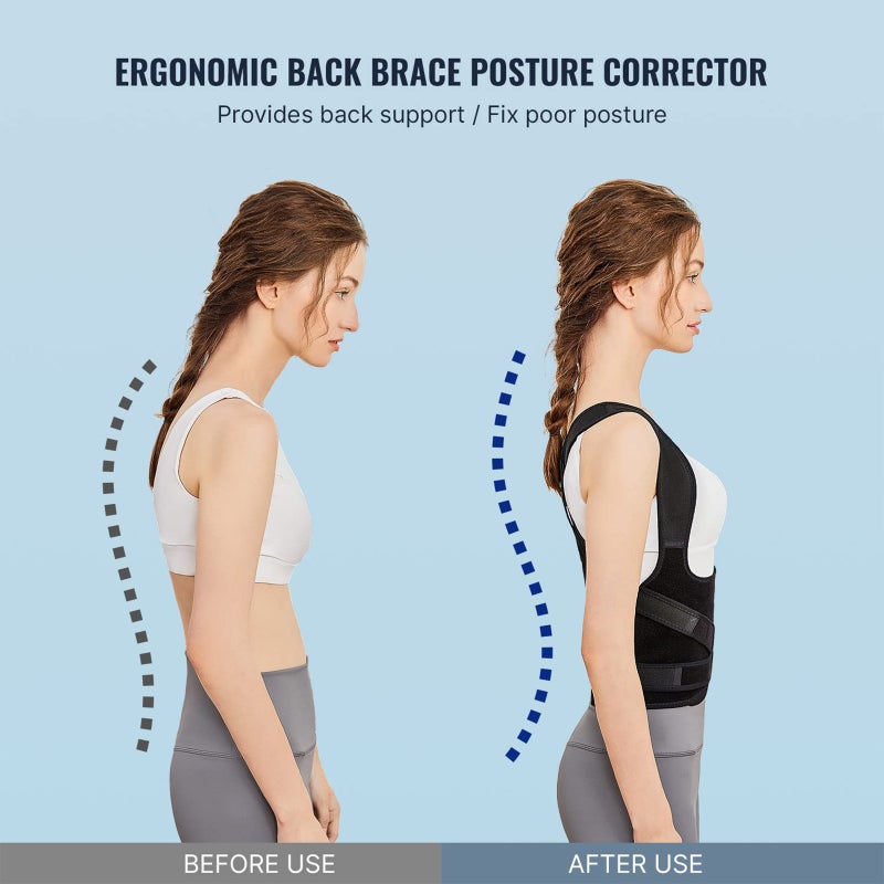 Back Orthopedic Straps Posture Corrector for Men and Women Fully Adjustable Spinal Brace Comfortable and Effective Upper Back Brace for Neck Shoulder Pain Relieve - Image 4