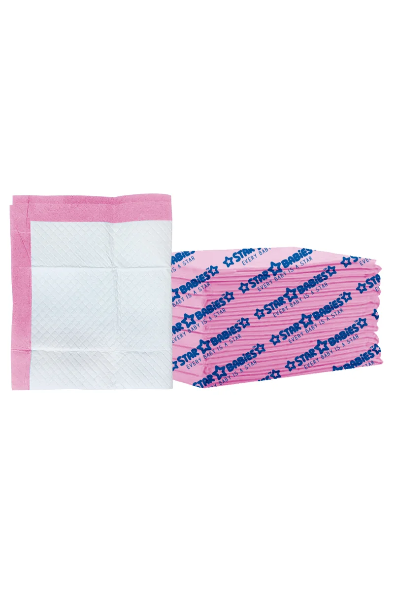 STAR BABiES Star Babies Disposable Changing mat Large (45 x 60cm) Pack of 6 - Pink