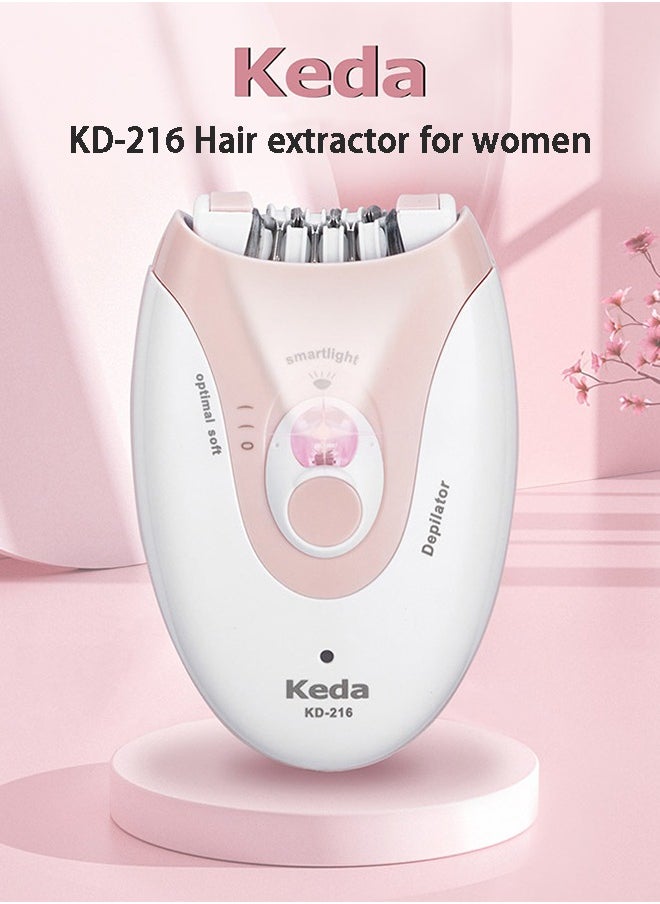 Keda Portable Hair Remover for Women, USB Charging Hair Extractor, Women's Facial Smart Electric Hair Remover, Eyebrow Lips Body Facial Easily painless Removes Hair - Pink  - Image 2