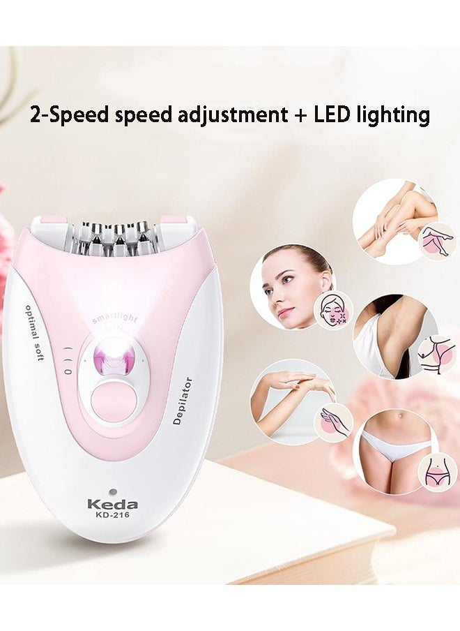 Keda Portable Hair Remover for Women, USB Charging Hair Extractor, Women's Facial Smart Electric Hair Remover, Eyebrow Lips Body Facial Easily painless Removes Hair - Pink  - Image 4
