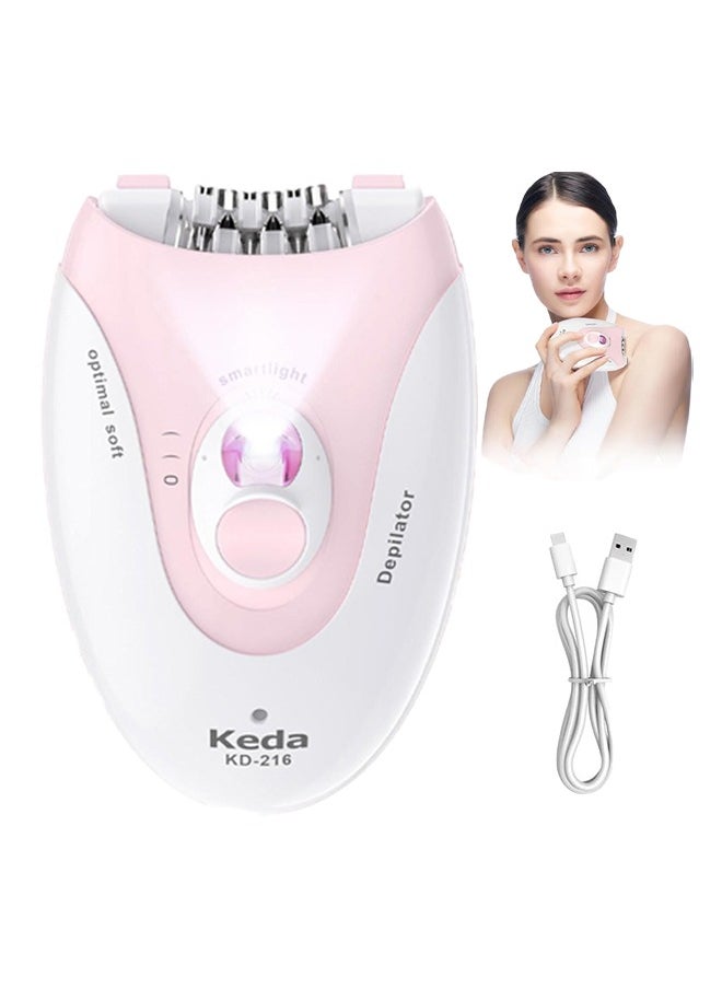 Keda Portable Hair Remover for Women, USB Charging Hair Extractor, Women's Facial Smart Electric Hair Remover, Eyebrow Lips Body Facial Easily painless Removes Hair - Pink  - Image 1
