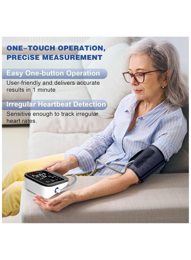 yalilai Upper Arm Blood Pressure Monitor, Automatic Digital Blood Pressure Machine with Adjustable Large Cuff, Hypertension Detector - LED Display 2 Users 240 Sets Memory  - Image 4