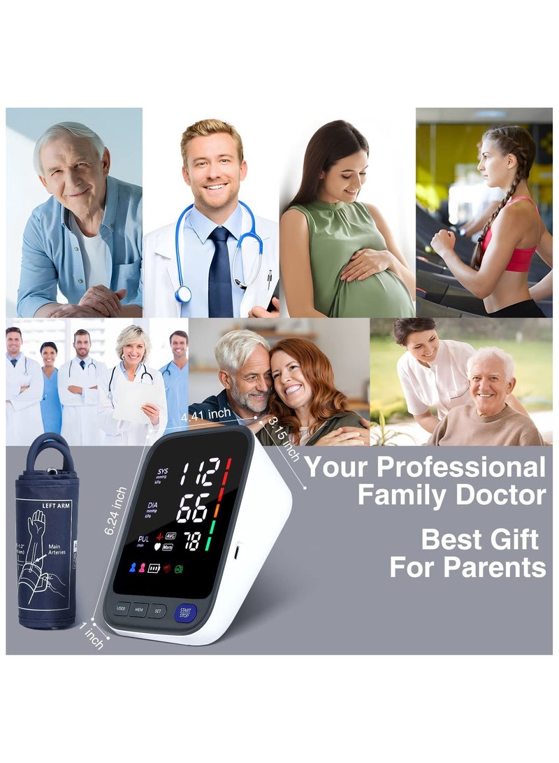 yalilai Upper Arm Blood Pressure Monitor, Automatic Digital Blood Pressure Machine with Adjustable Large Cuff, Hypertension Detector - LED Display 2 Users 240 Sets Memory  - Image 5