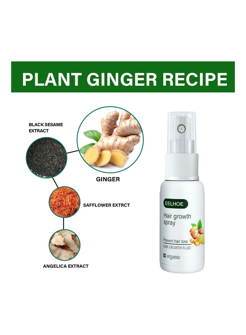 EELHOE Fast Hair Growth Spray Serum Ginger Anti Hair Loss Treatment Product Prevent Thinning Dry Frizzy Repair Beauty Hair Care Essence - Image 4