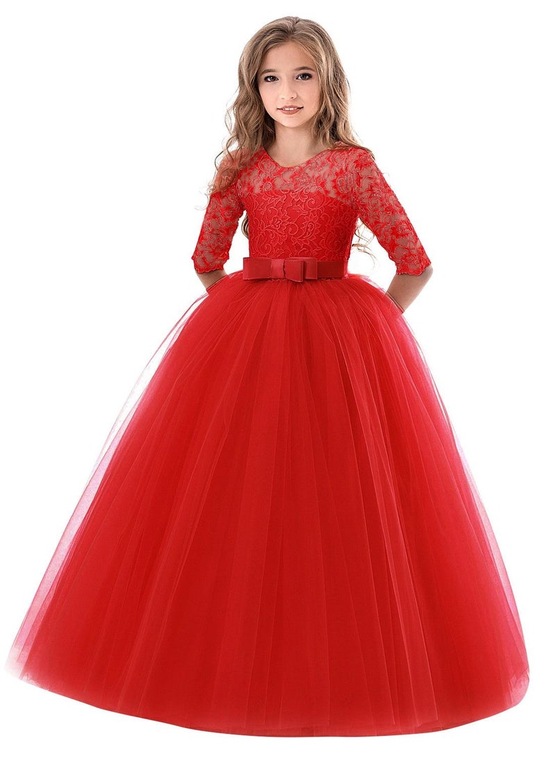 Loquat Fashionable Cute Girls Dresses Red 