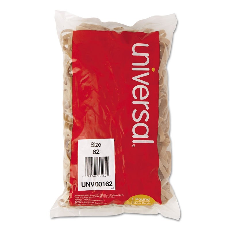 Universal UNV00162 0.04 in. Gauge Size 62 Rubber Bands - Beige (490/Pack) - Image 1