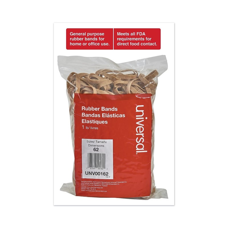 Universal UNV00162 0.04 in. Gauge Size 62 Rubber Bands - Beige (490/Pack) - Image 3