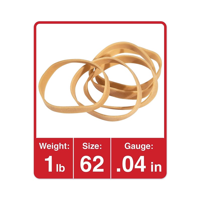 Universal UNV00162 0.04 in. Gauge Size 62 Rubber Bands - Beige (490/Pack) - Image 2