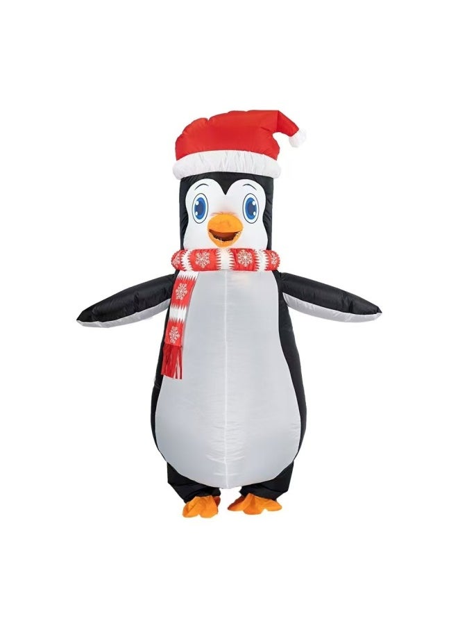 Clothing  Party Inflatable Tree Riding Elk Inflatable Suit Santa Claus Inflatable Suit-Color:Scarf Penguin 140-190cm  - Image 1