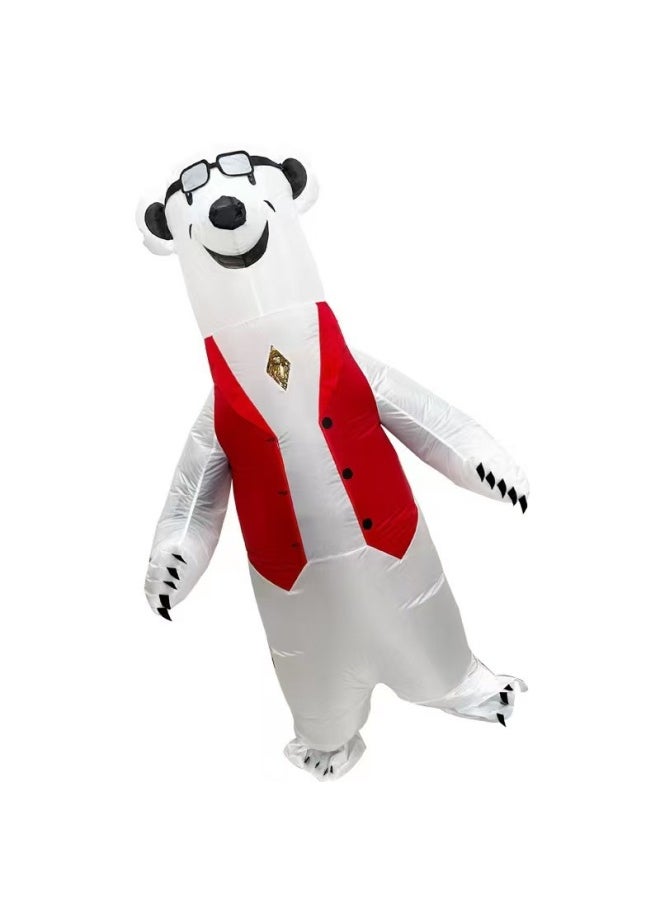 Clothing  Party Inflatable Tree Riding Elk Inflatable Suit Santa Claus Inflatable Suit-Color:Scarf Penguin 140-190cm  - Image 4