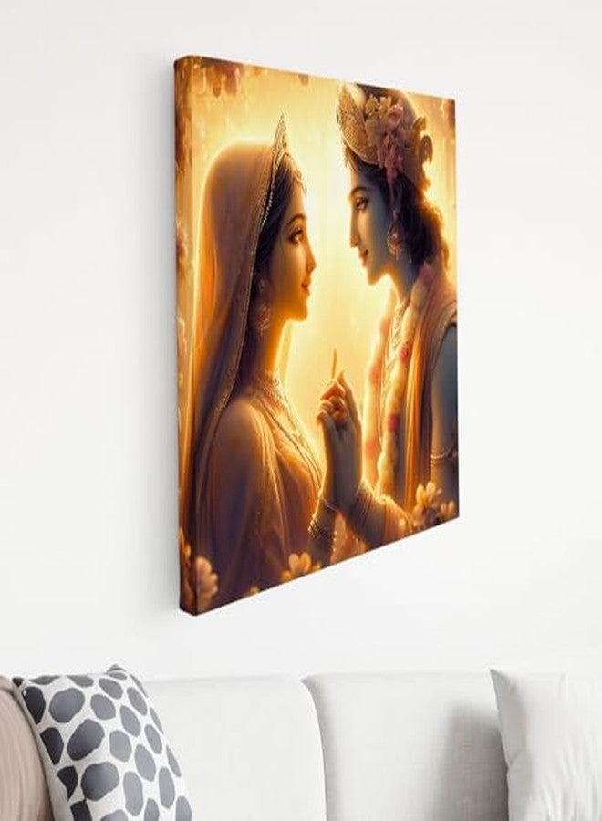 SAF painting Radha Krishna Wall Painting | Romantic Divine Canvas Art with Frame | Spiritual Home Décor for Bedroom & Living Room | Eternal Love Artwork |Religious Gift for Couples 20 Inch x 20 Inch - Image 3