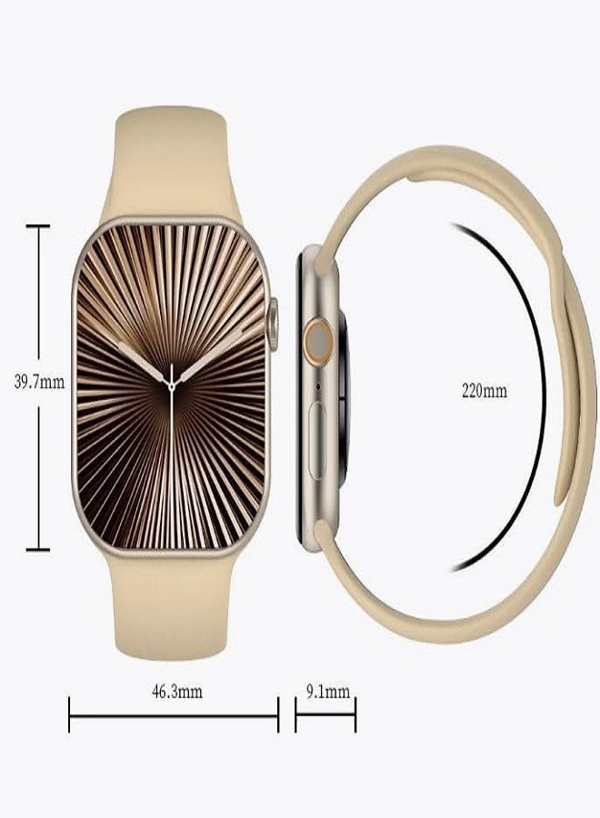 في & حول ساعة ذكية X10 Series 10 Wearfit Pro بشاشة 2.2 بوصة SUPER AMOLED مع خاصية إلغاء القفل والدردشة بالذكاء الاصطناعي وGPT وGPS وNFC وبلوتوث V5 وشاحن لاسلكي - Image 2