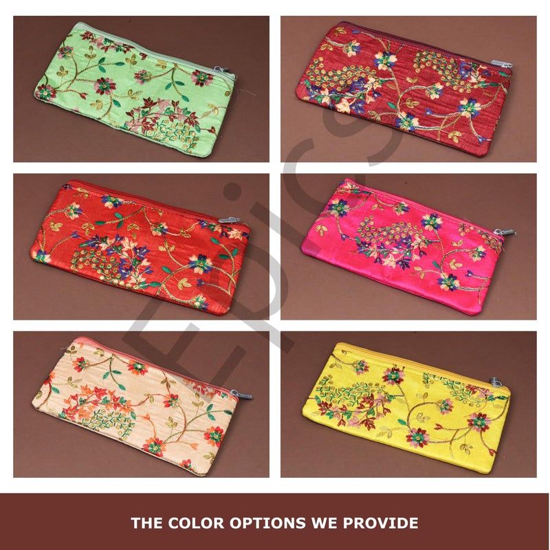 Epics Embroidery Mix Flower Designed Wedding Return Gift Women Wholesale Bridal Traveling potli Bag with Zipper for Ladies Shagun Purse Gifting Haldi Mehandi Come as Combo - Image 5