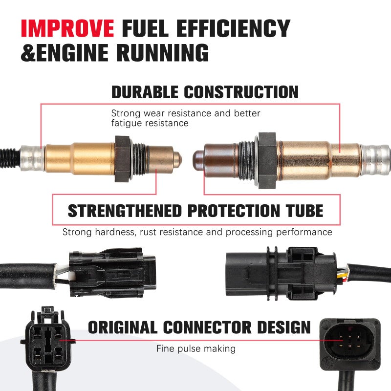 QIJIAUTO O2 Oxygen Sensor Upstream Downstream Compatible for Hyundai Elantra 1.8L L4 2011 2012 2013 2014 2.0L L4 2014 Except California Emission 234-5083 234-4550 2PCS - Image 4