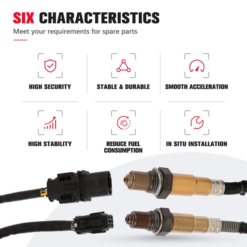 QIJIAUTO O2 Oxygen Sensor Upstream Downstream Compatible for Hyundai Elantra 1.8L L4 2011 2012 2013 2014 2.0L L4 2014 Except California Emission 234-5083 234-4550 2PCS - Image 5