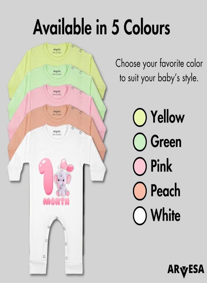 ARVESA 1 Month JS-246 Bodysuit, Sleepsuits, Rompers For New Born Baby Clothes 0-3 Months Unisex Stylish Dress For Baby Boy & Girl, Newborn Infant Outfit - Image 4