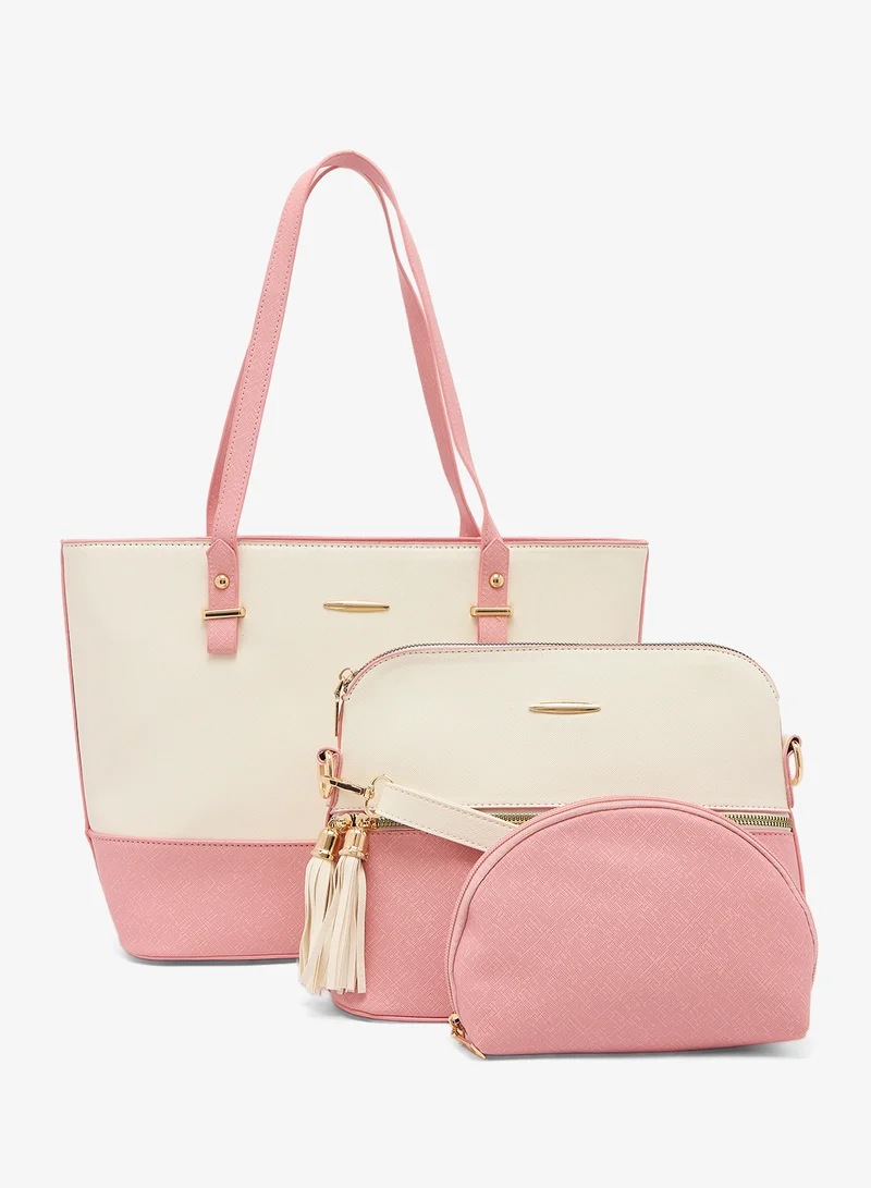 Pink Tote With Pouch Insert