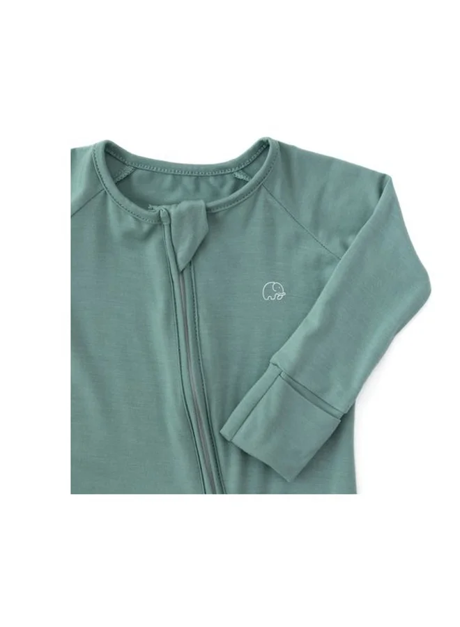 Anvi Baby Organic Zipper Romper Soft Sage 95% Bamboo 5% Spandex- 0 to 3 months