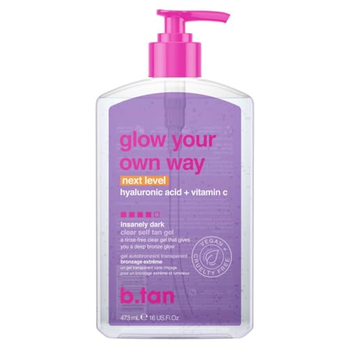btan Insanely Dark Clear Self Tan Gel Glow Your Own Way Next Level Best TransferResistant Sunless Tanning Lotion Ultra Quick Bronze No Fake Tanner Smell 16 Fl Oz