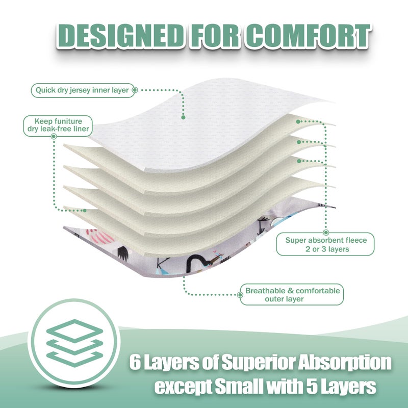 wegreeco Washable Female Dog Diapers Highly Absorbent Reusable Diapers for Dog in Heat Period, 3 Pack (Flamingoes, Large) - Image 4