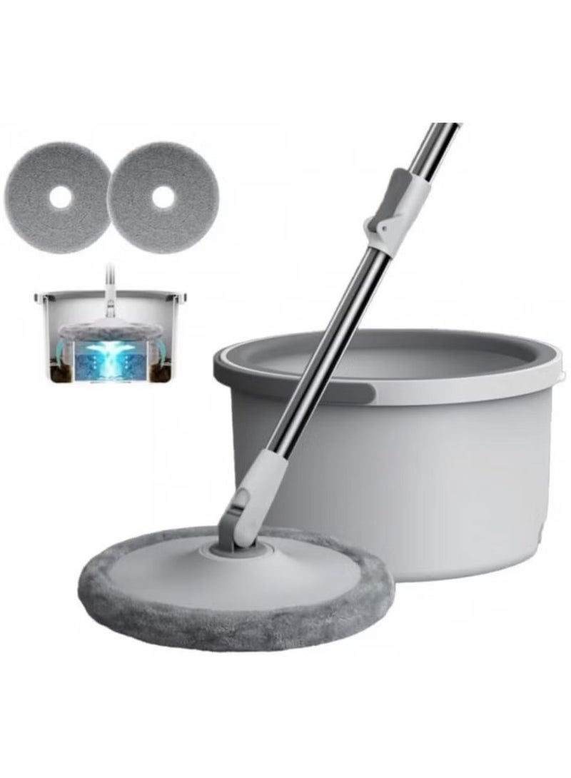 Denx 360 Degree Rotating Mop and Bucket Flat Self-Separating Laminating Mop Set with 2 Microfiber Pads and Extendable Handle Perfect for Cleaning All Kinds of Floors  - Image 2