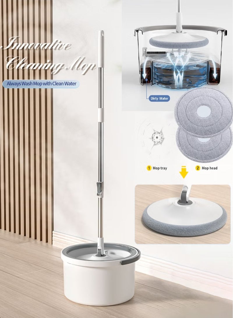 Denx 360 Degree Rotating Mop and Bucket Flat Self-Separating Laminating Mop Set with 2 Microfiber Pads and Extendable Handle Perfect for Cleaning All Kinds of Floors  - Image 4