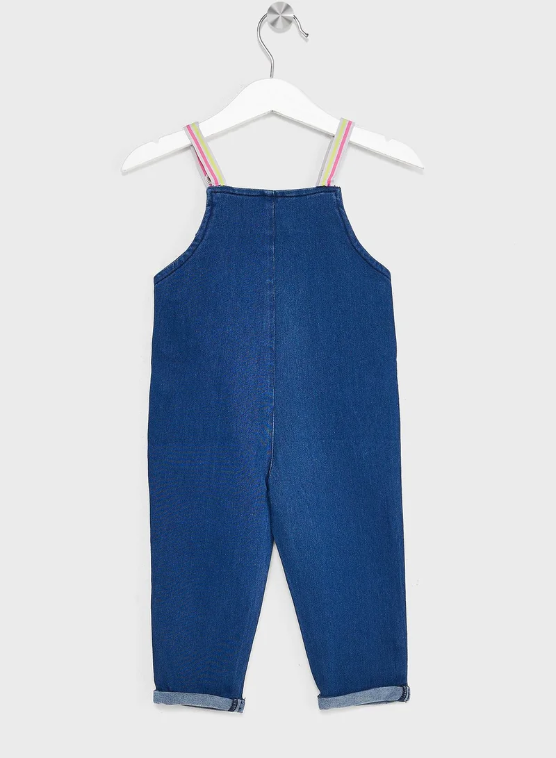 Nautinati Nauti Nati Girls Embroidered Straight Fit Full Length Dungaree