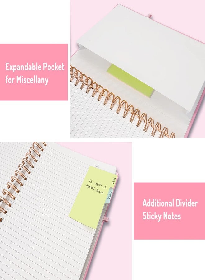 Forvencer Lined Spiral Journal Notebook with 300 Numbered Pages, B5 College Ruled Thick Journals for Writing with 100GSM Paper, Hardcover Notebooks with Contents for Work, School, Women, Men, Pink - Image 5
