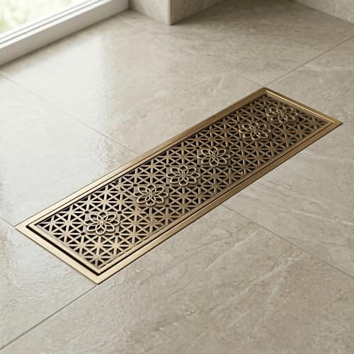 InArt Antique Brass Floor Drain Jali with Anti-Foul Cockroach Trap for Bathroom & Kitchen | Easy Clean, Durable, Fits 4" Pipes, Bronze Finish (Antique) - 5 Year Warranty - Image 1
