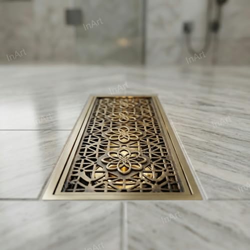InArt Antique Brass Floor Drain Jali with Anti-Foul Cockroach Trap for Bathroom & Kitchen | Easy Clean, Durable, Fits 4" Pipes, Bronze Finish (Antique) - 5 Year Warranty - Image 5