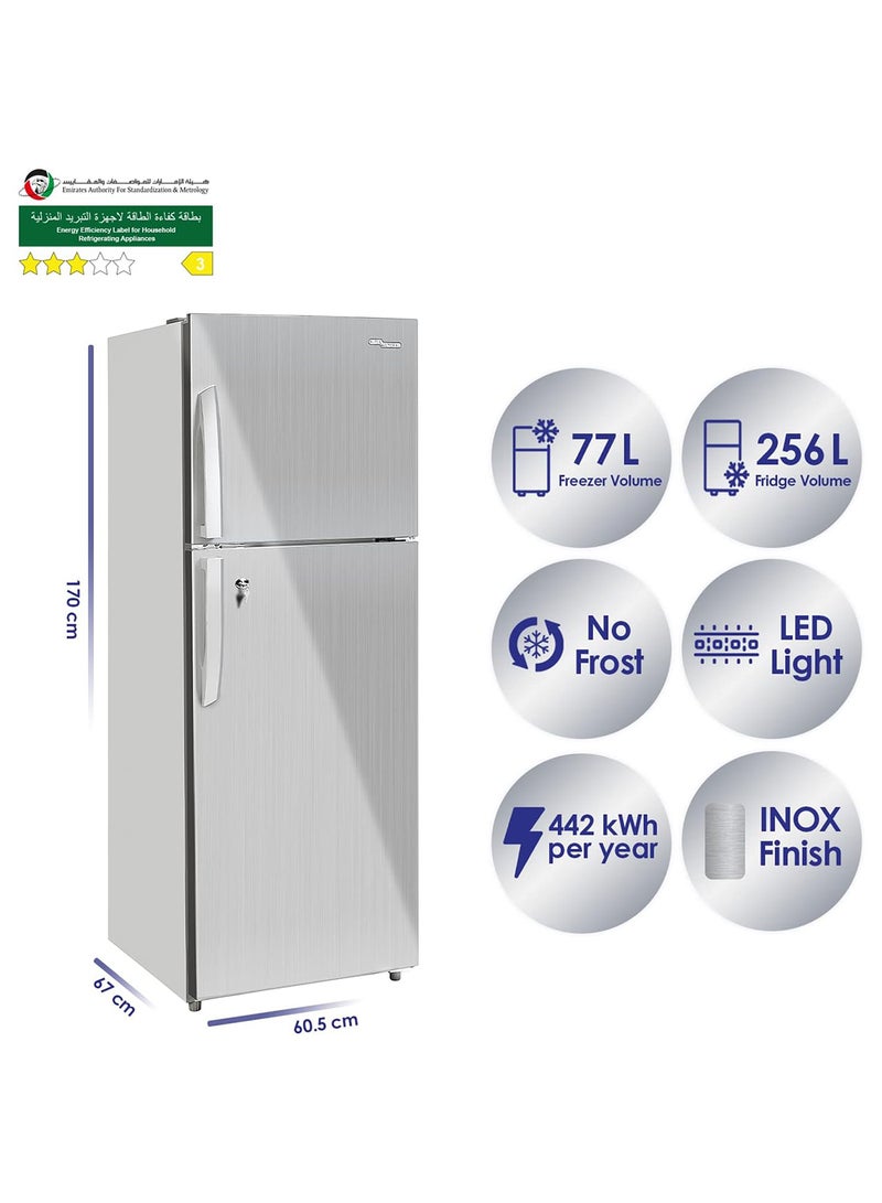 سوبر جنرال ثلاجة ببابين قائمة بذاتها 410 L 1460 W SGR410I فضي رمادي - Image 2