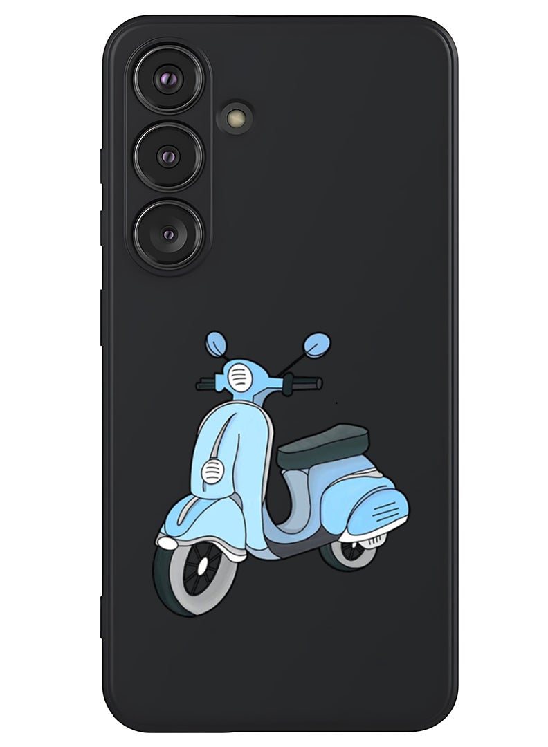 Theodor Protective Slim Fit Case Liquid Silicone Cover with Full Body Protection Anti-Scratch Shockproof Case For Samsung Galaxy S25 (Black) - Scooter - Image 1