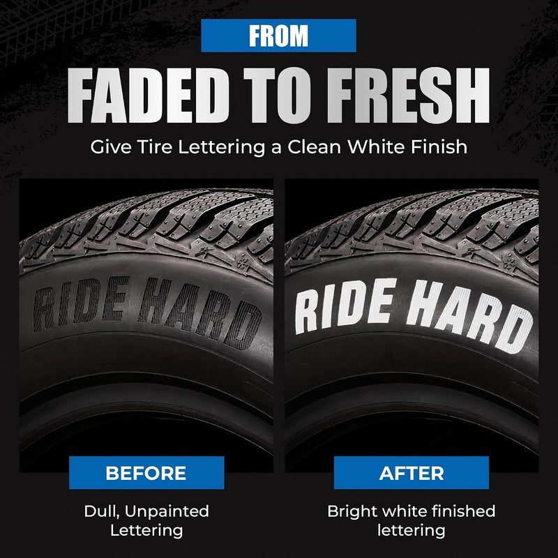 Pelto White tire Paint Marker for Car Tire Lettering - 4 Pack - Permanent Tire Paint Pens with Weatherproof Ink Designed to Last on Car Tires and Many Other Materials - Image 2
