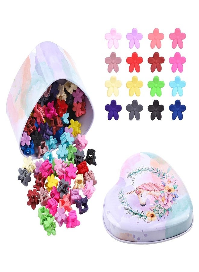 Magrido 128 PCS Mini Hair Claw Clips for Baby Girls | Cute Flower & Star Hair Clips Set | Small Non-Slip Hair Accessories for Kids, Toddlers, School Girls & Teens | Multicolor - Image 1